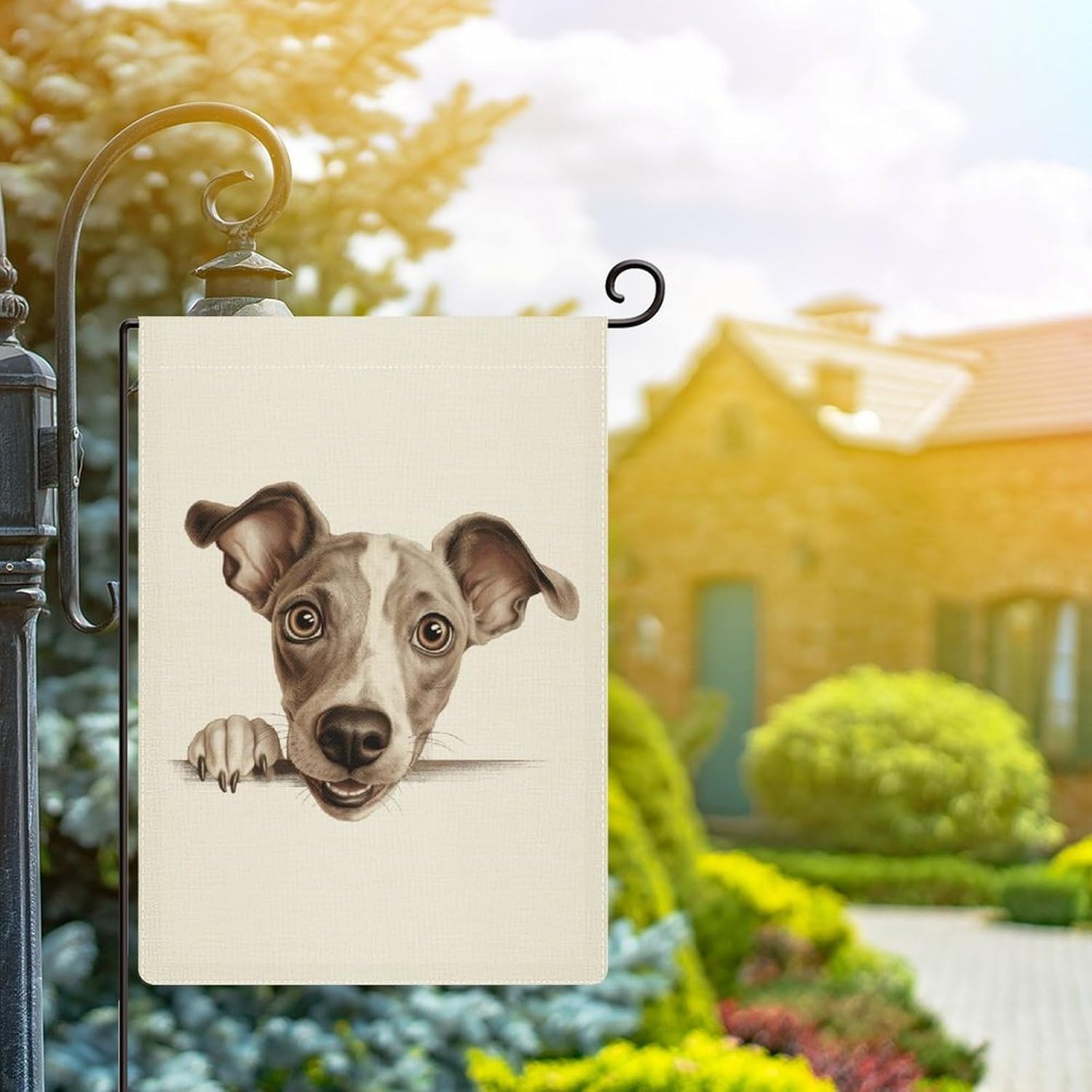 Italian Greyhound Garden Flag 28×40 Inch Double Sided Dog Mom Gift Welcome Flag for Outside Yard Decorations Banners Holiday Party Decor Burlap Yard Flag