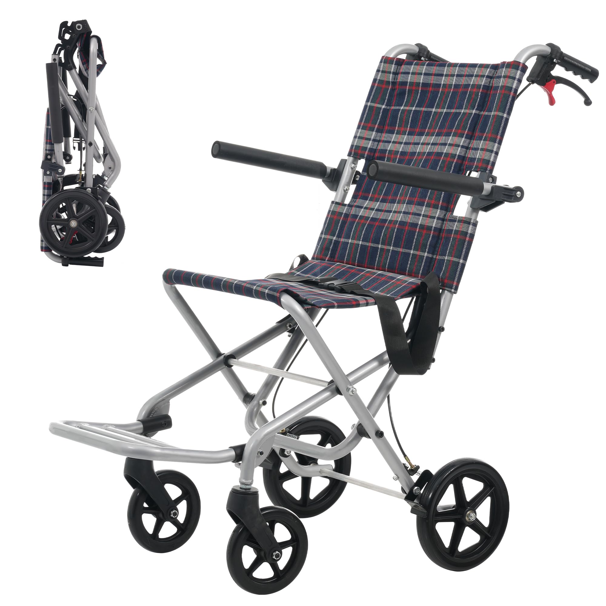 Amazon.co.jp: 【ギンガム】OSJ 車椅子 折畳み 介助型 自立