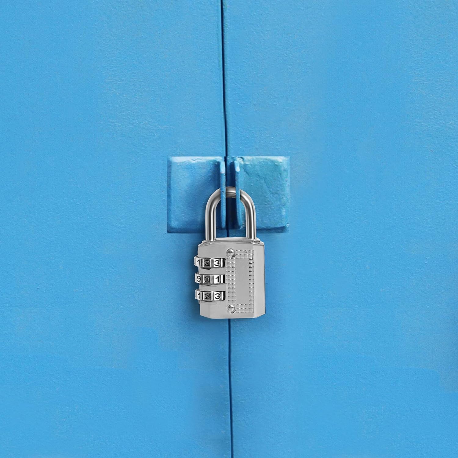 Number Lock (3 Pack)- 3-Digit Number Combination Anti-Theft Zinc Alloy Lock-Resettable PIN Number Padlock for Door,Luggage, Suitcase-Polished Finishing (6 x 2.3cm) (Grey, Black, Red)