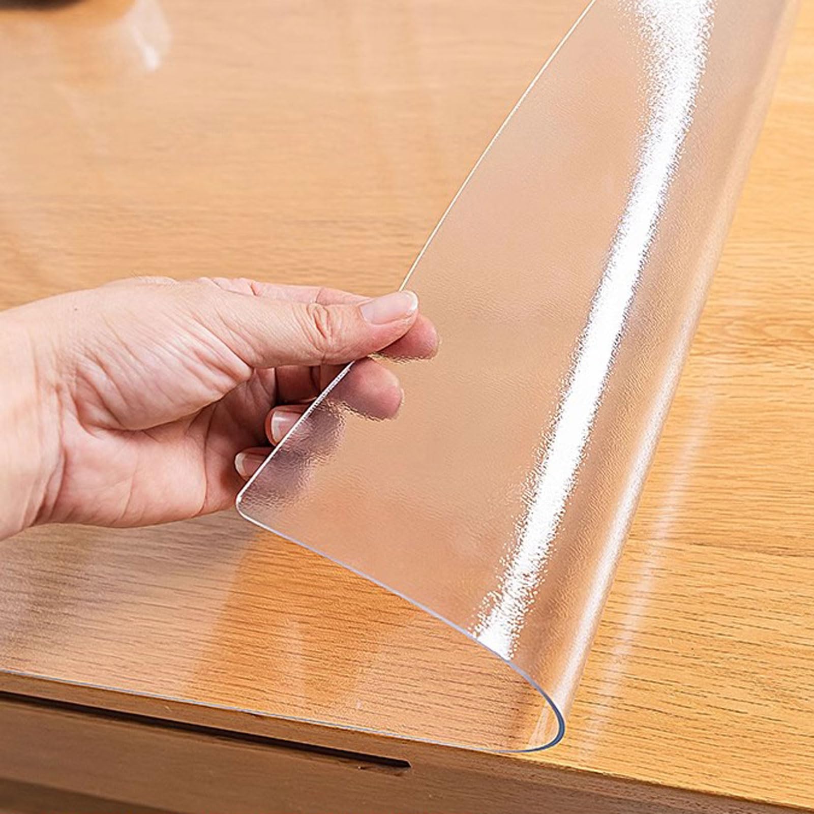 Transparant tafelkleed, PVC tafelbeschermer, zwaar belastbare keukentafelhoes, waterdichte plastic tafelhoes, kristalhelder PVC tafelkleed beschermer van 2 mm, 90 x 130 cm