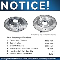 Vista 60 de Detroit Axle - Rotores de freno delantero para 4WD 6-Lug 2004-2008 Ford F-150 Lobo, 2006-2008 Lincoln Mark LT Rotores de freno 2005 2007 Reemplazo