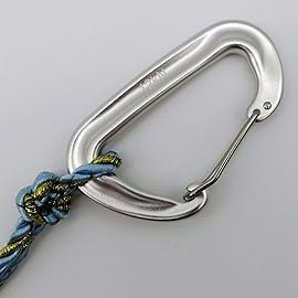 Outmate 12kN 3.2x2 Heavy-Duty Carabiner Clips - Durable, Lightweight Aluminum Alloy Carabiners for Hiking, Camping, Keychains, Dog Leashes, Hammocks & More(Wire gate,2 Silver)