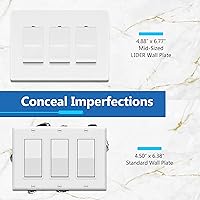 Vista 99 de LIDER LSWP-32M-W10P Placa sin tornillos acabado mate para interruptor, tamaño mediano de 2 segmentos de 4.88 x 4.92", policarbonato termoplástico