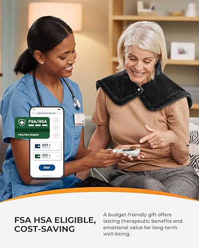 Miniatura 6 de CooCoCo Almohadilla térmica de cuello para aliviar el dolor, almohadilla térmica para cuello, hombros y espalda, calentador de cuello elegible para