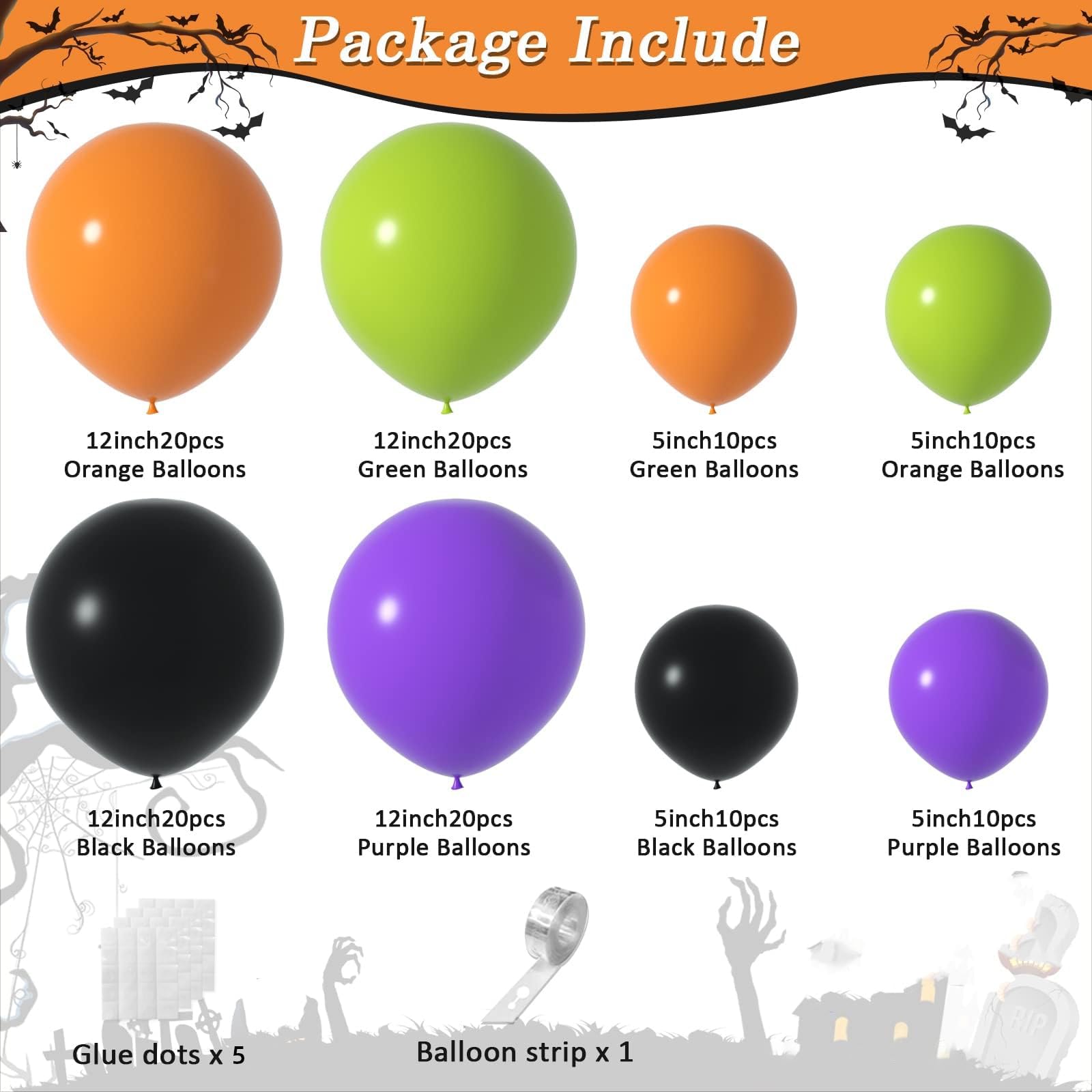 ハローウィン　バルーン5個入り ハロウィン バルーン キャンディスティック キャンディー 5本