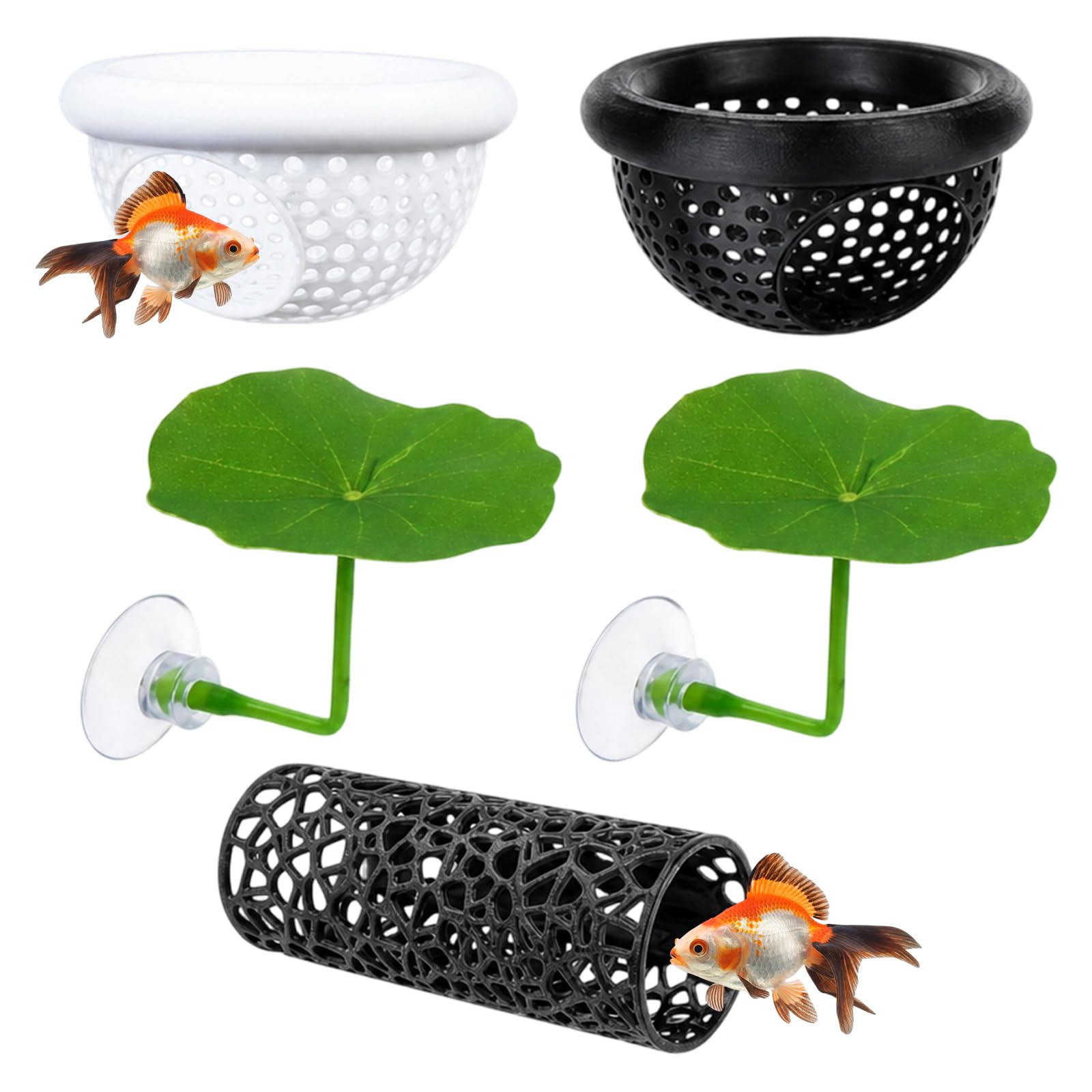 5 PCS Beta Fish Tank Accessories, Betta Fish Accessories, Aquarium Decorations Set For Betta Fish Owners, Creating Hiding Spots In Nano Tanks