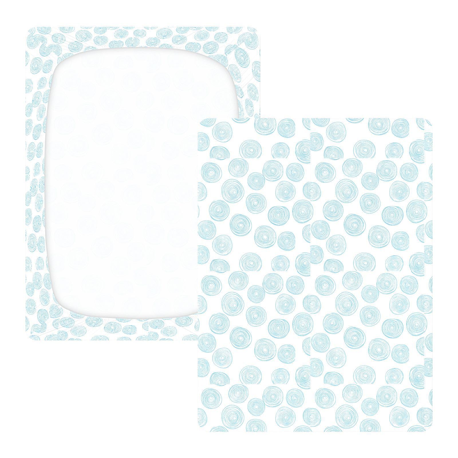 Blu Cartoon Carino Cerchio Lenzuola per Neonati Ragazze Cotone Baby Playard Sheet Morbido Traspirante Bambini Culla Lenzuolo per Nido, 1 Confezione cuna de Acolchonado
