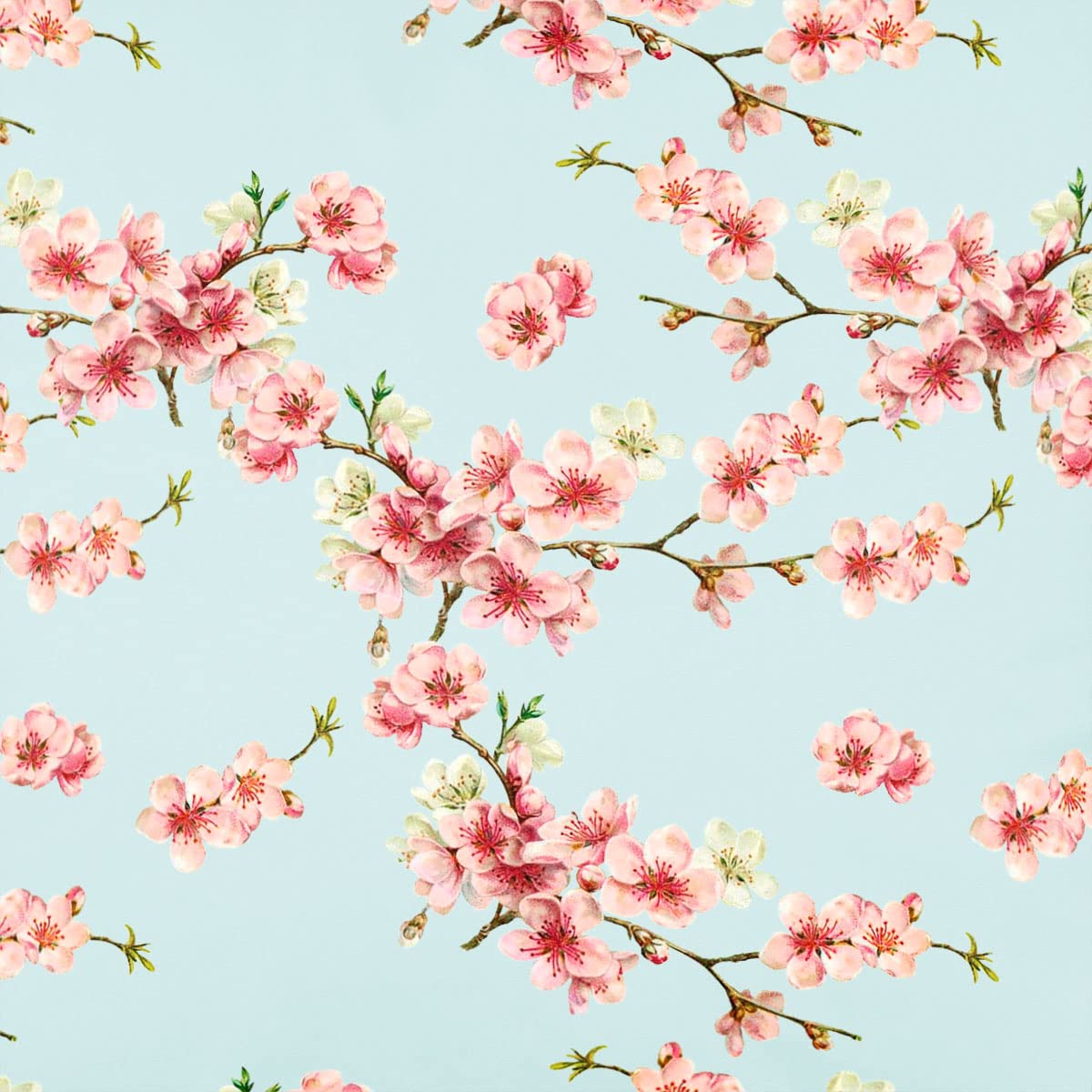 Izabela Peters Duck Egg Luxury Upholstery Curtain Fabric - Eco-Friendly Velvet - Designer Blind, Craft, Sewing Fabric By The Metre - Cherry Blossom - Blue - Sample