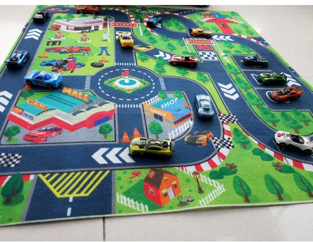 Play Voetbal Speeltapijt Vloerkleed Kinderkamer Groen - 160x230 CM