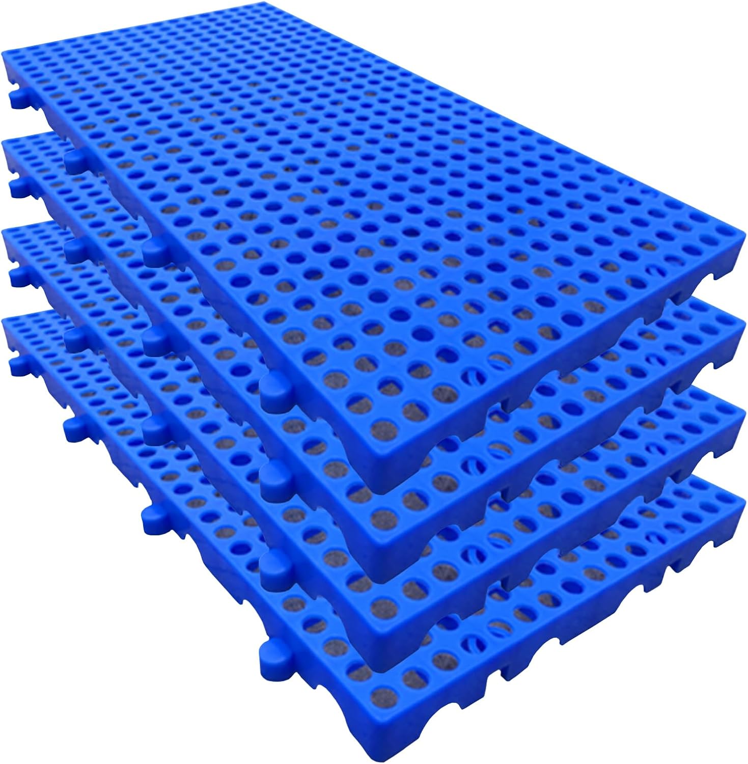 Commercial Plastic Pallet, 4 Pcs Lightweight Storage Grid Pad, Breathable Grids Article Racks, Waterproof Nestable Floor Pallets for Kitchen Closet Platform,23.6x11.8x1.18in