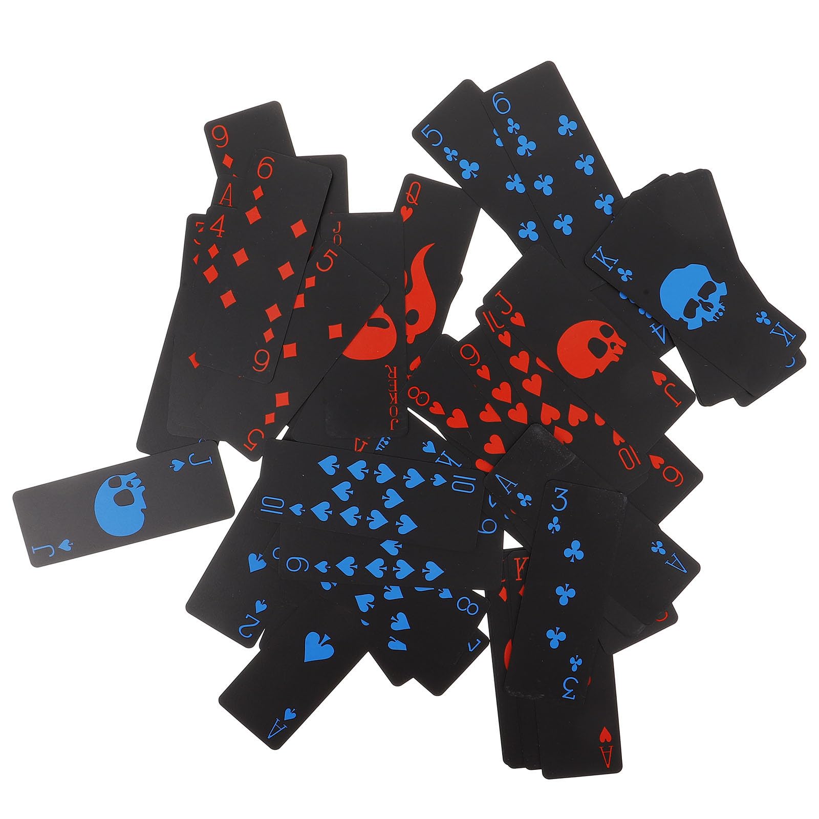 ibasenice Carte da Poker e Resistente in Pvc Motivo Teschio Impermeabili Nere Mazzo Creativo per Feste e Riunioni Familiari