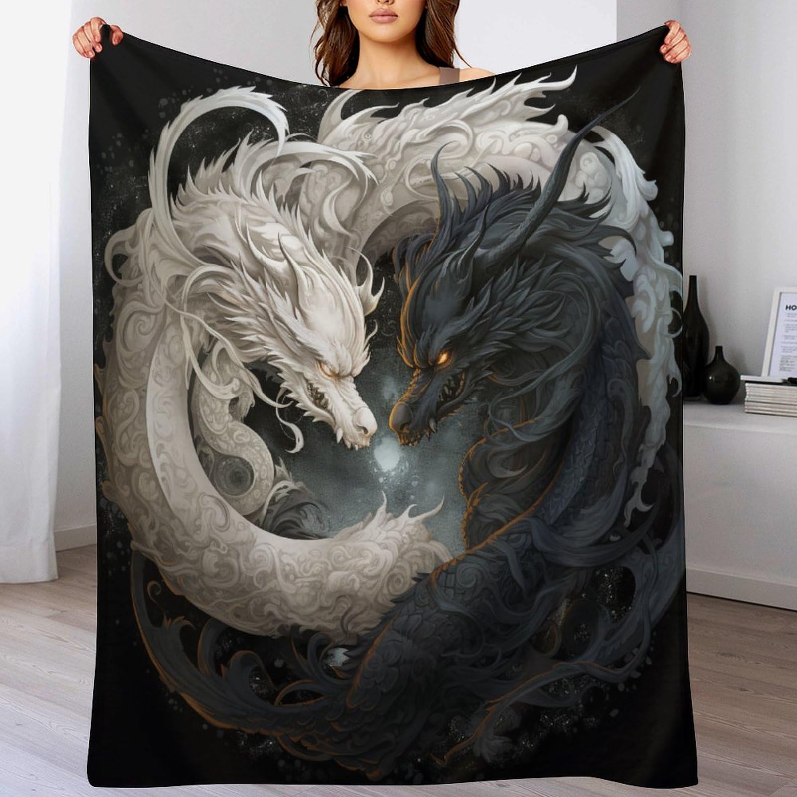 Couverture plaid dragon jeté de canapé pour vos soirées cocooning