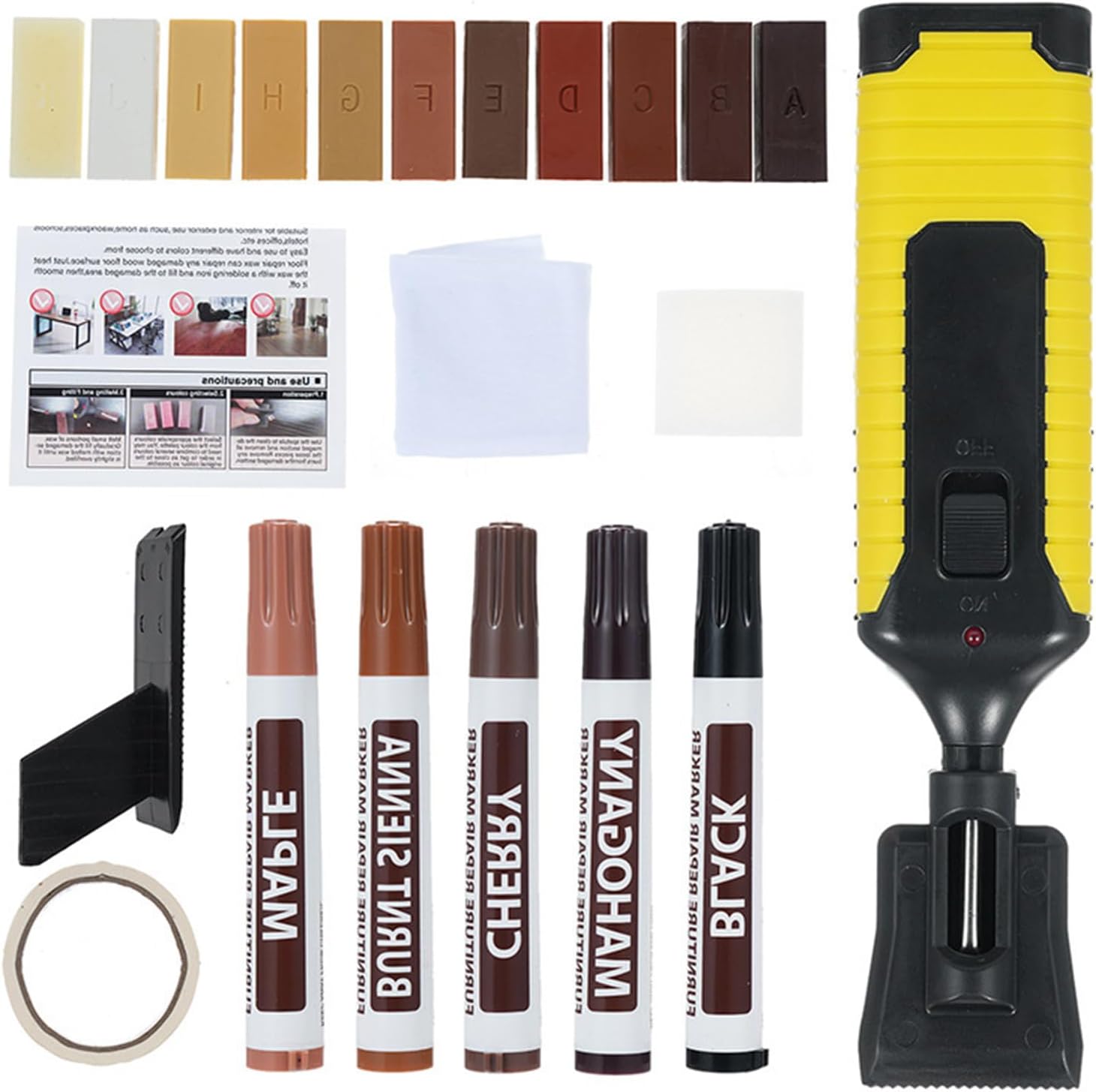 木製床修理セット ラミネートハードウッドフロアと家具の補修家具修理マーカーのシームレスなスクラッチホール修復