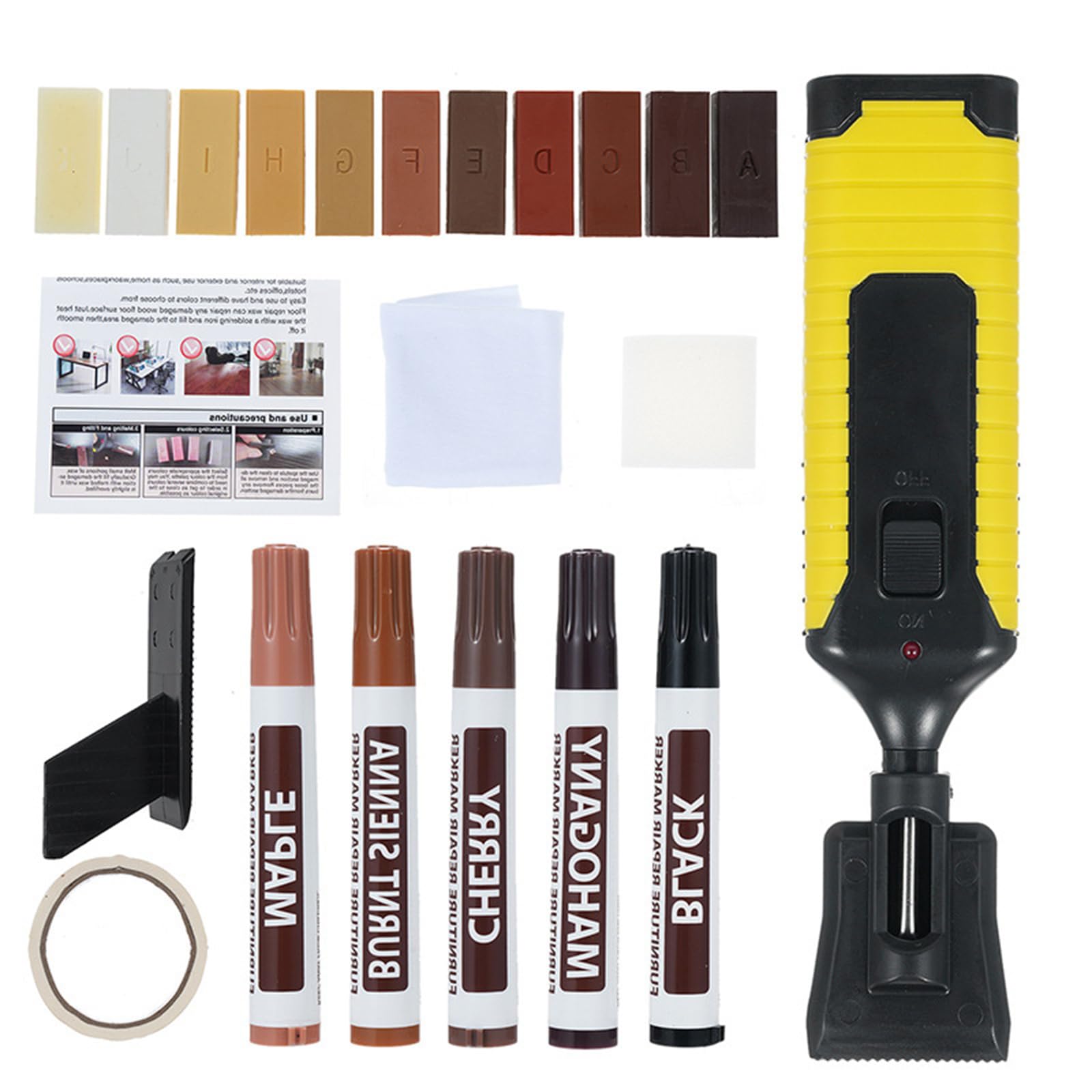 Comprehensive Wood Floor Furniture Repair Set with Waxes Stick Fixes Scratches Stain Cracks on Hardwood Laminate Hardwood Floor Scratch Repair
