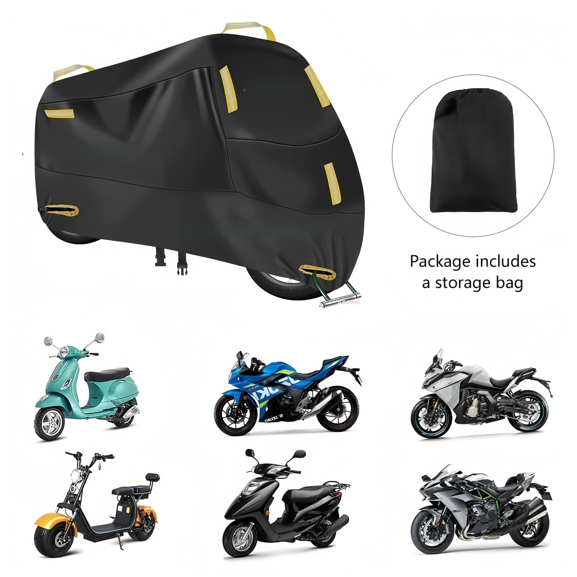 Funda Impermeable para Motocicleta para ZONTES 368G ADV G1-125 350 GK ABS GK-125 Funda para Motocicleta con Protección UV, A Prueba De Polvo Y Nieve, para Exteriores, Impermeable(A,Medium)