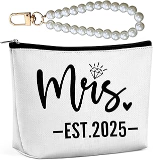 Mrs Makeup Bag, Bridal Shower Gifts for Engagement Wedding Bachelorette Gifts for Bride