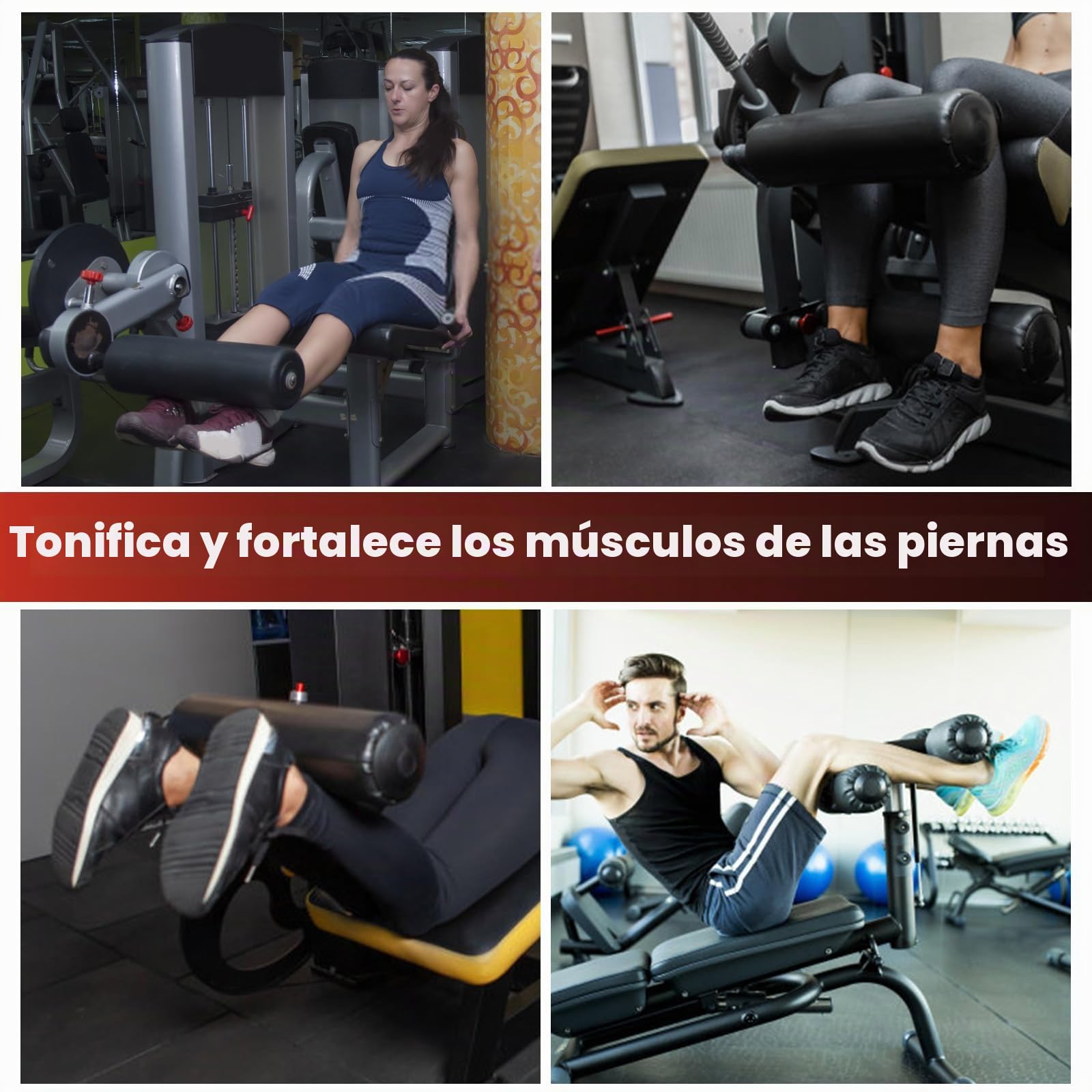 Máquina de extensión de piernas, máquina de curvatura de piernas, ajustable, accesorio de máquina de prensa de piernas sentada, 8 posiciones ajustables con placa cargada para gimnasio en casa
