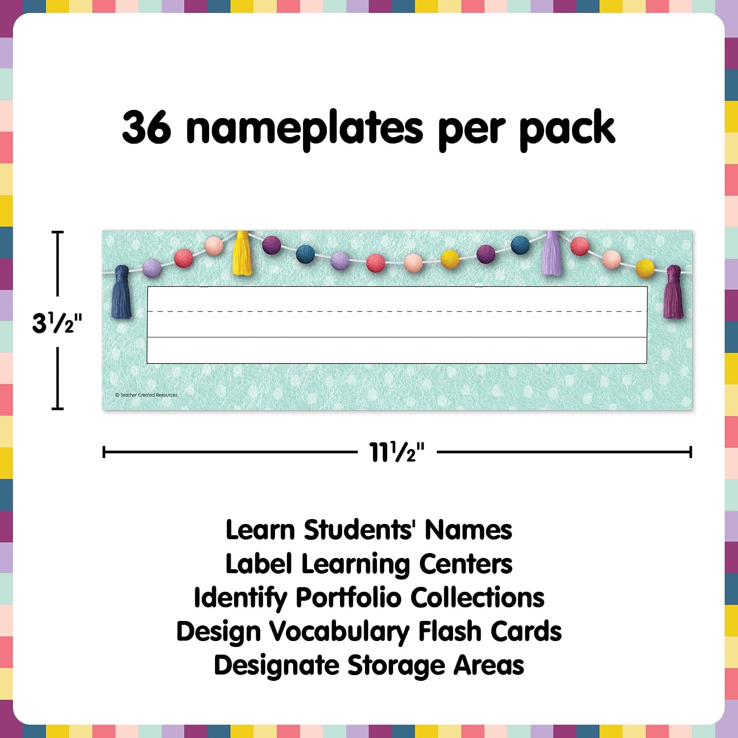 Teacher Created Resources Oh Happy Day Flat Name Plates (TCR9058) image 4