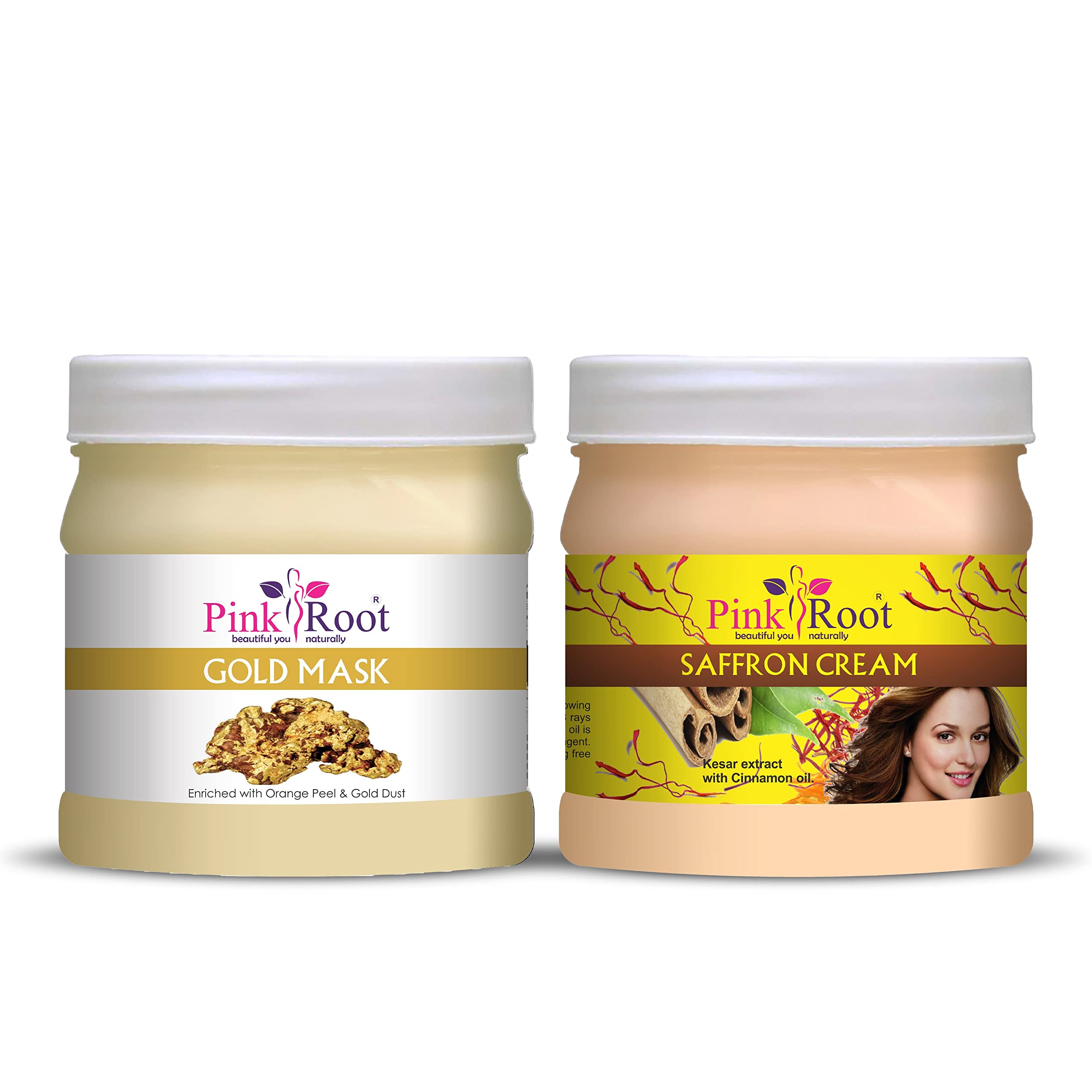 Pink Root Gold Mask 500gm with Saffron Cream 500gm