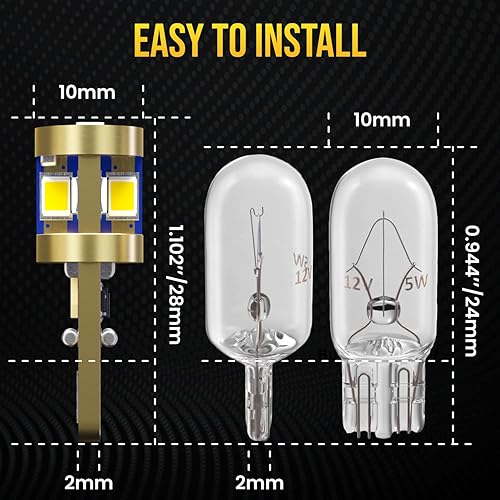Miniatura 4 de Stellar - Bombilla LED blanca 2023 GEN 194, 400 lúmenes, 9 piezas SMD 2835, iluminación de 360, 2.8W, puede autobús 98% compatible con automóviles,