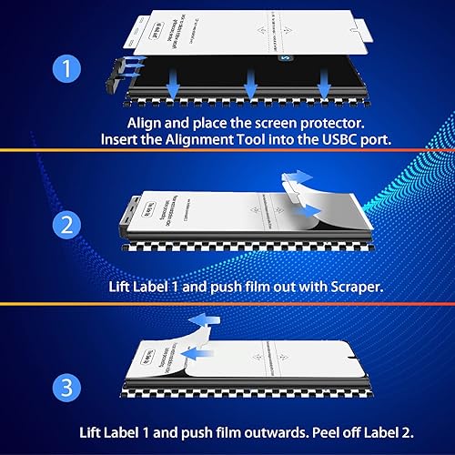 Miniatura 5 de NBiefuny Paquete de 3 Protector de pantalla para Samsung Galaxy S21 Ultra, protector de pantalla flexible de 6.8 pulgadas, no de vidrio, compatible