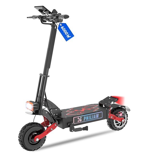 Electric Scooter for Adults 6000W Dual Motors up to 55MPH Speed Range to 70 Miles E Scooter with