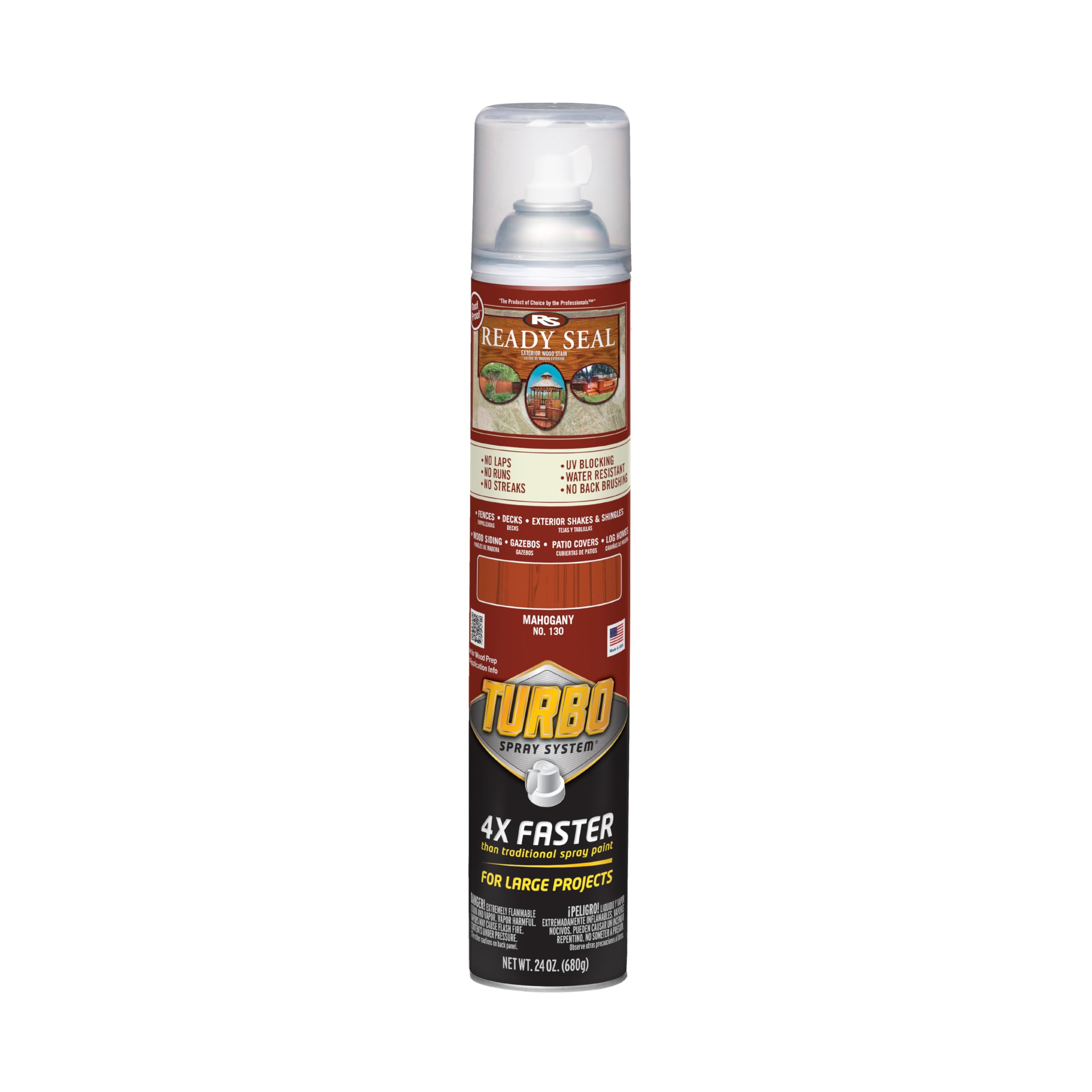 Ready Seal Exterior Wood Stain &amp; Sealer, Mahogany, Turbo Spray