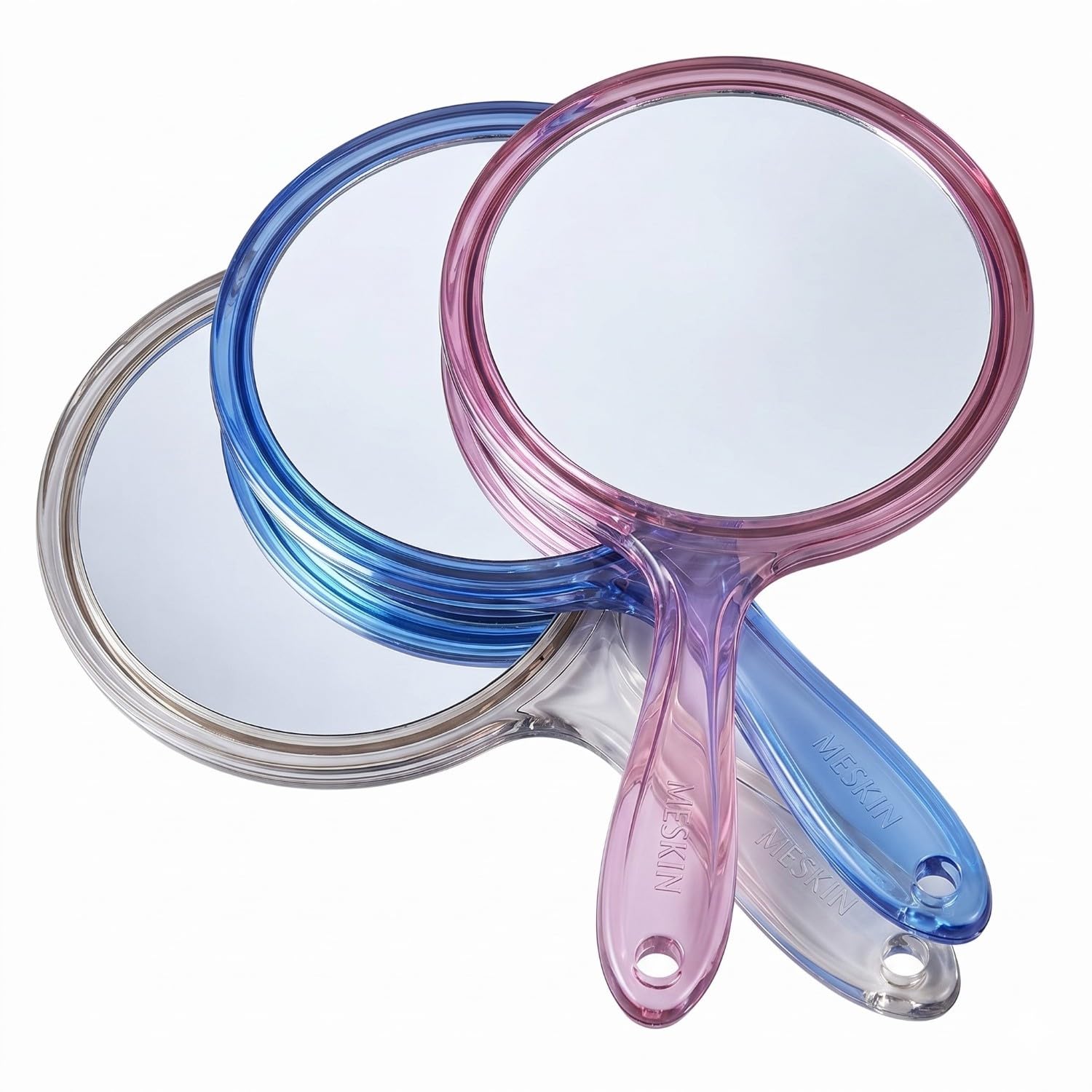 MESKIN Professional Series Medium-Sized Round Double-Sided Magnifying Makeup Mirror with Handle - Ideal for Men & Women (Pack of 1) (Hand Mirror (TV-09))-picture-42