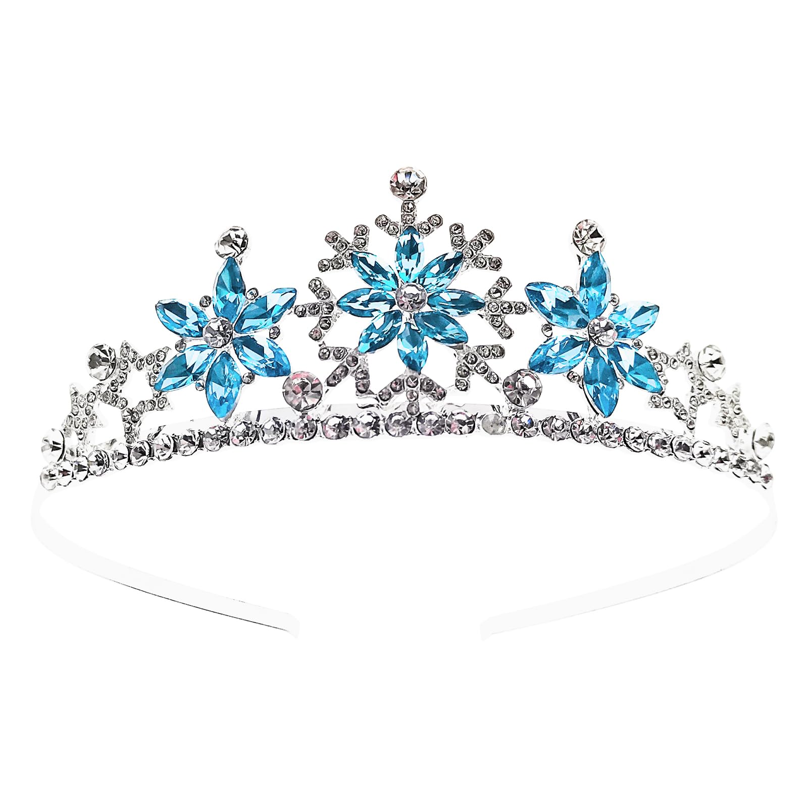 Elegant Silver Tiara with Blue Gemstone Blue gemstone crown silver tiara royal jewelry luxury  main image 2