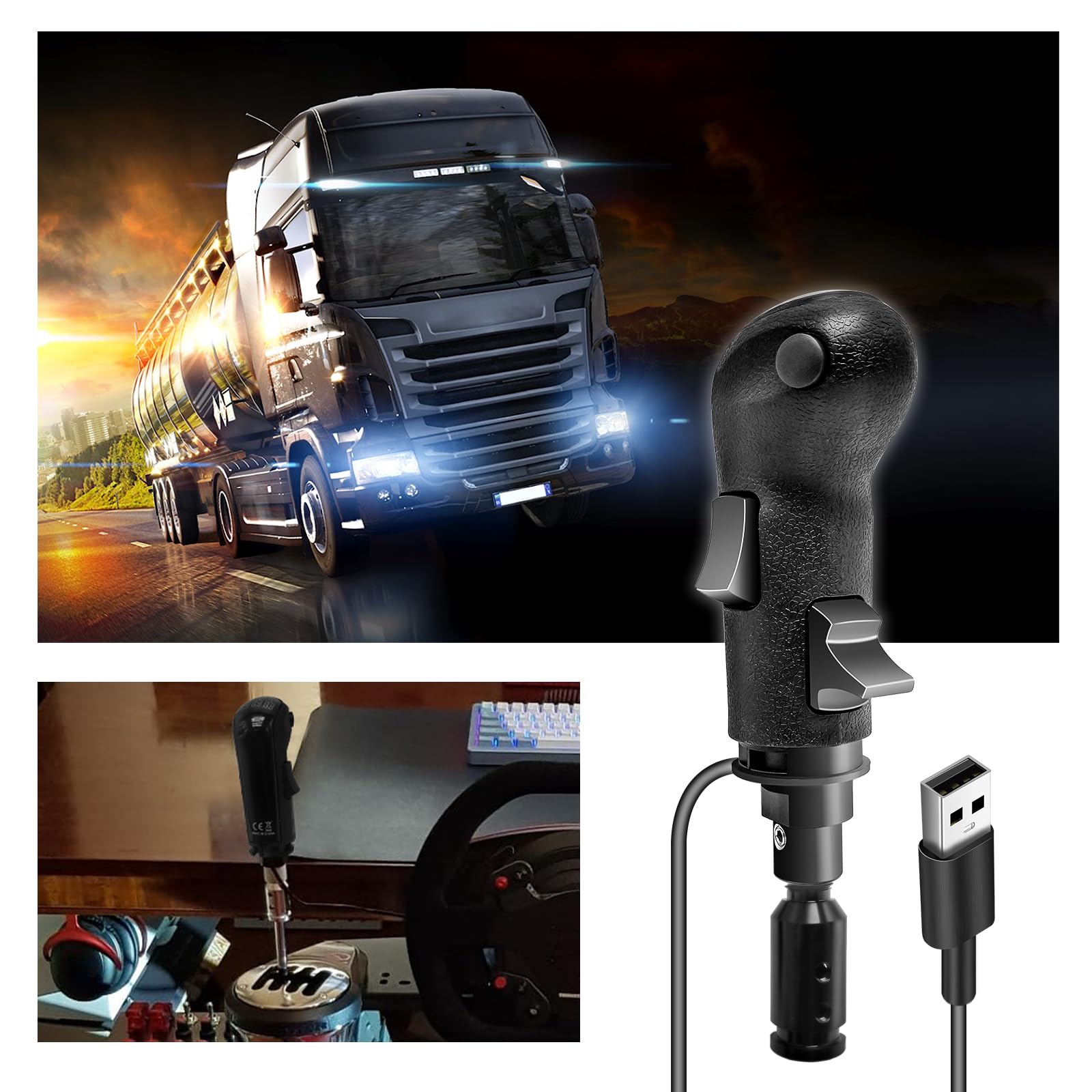 Amazon.co.jp: Howhite PC USB ギアシフトノブ Man Truck ATS ETS