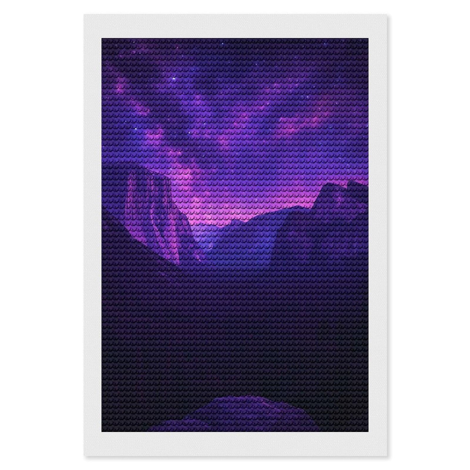 Junmoney Yosemite Under A Cosmic Sky Diamond Painting Set 8"x12", Arts and Crafts, Wall Art Gift, Full Kit Included, Relaxing Handmade Project