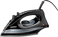 Vista 1 de Jerdon Plancha de hotel – Tamaño medio, plancha de ropa negra – Doble apagado automático – Cable de 9 pies – 1200 vatios – J513B