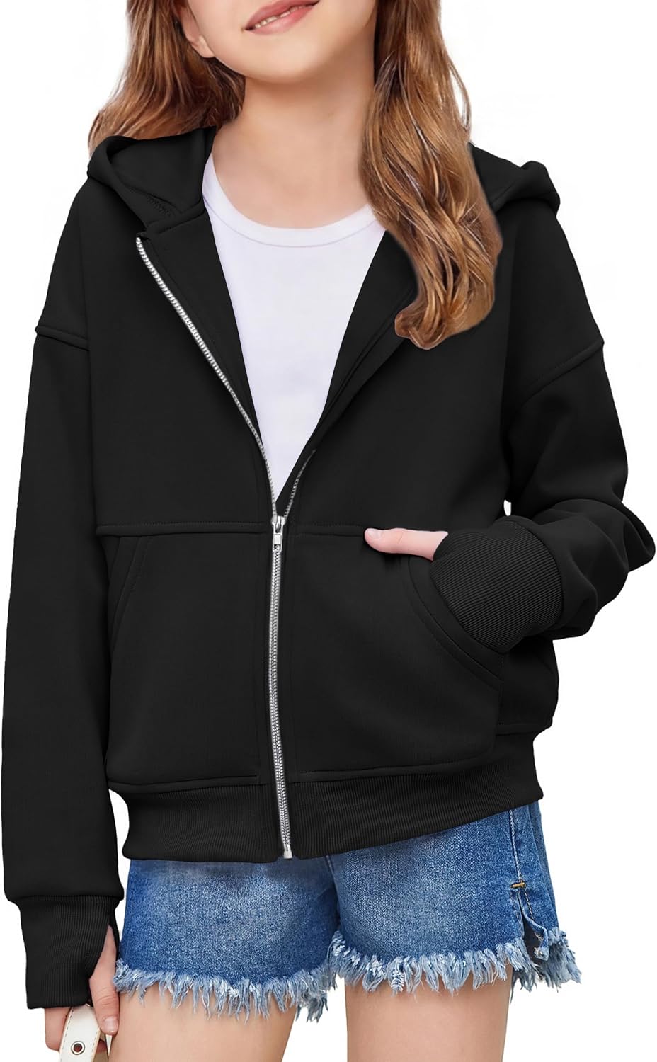 Arshiner Girls Zip Up Hoodie Sweatshirt Fleece Full Zipper Hoodies Jacket