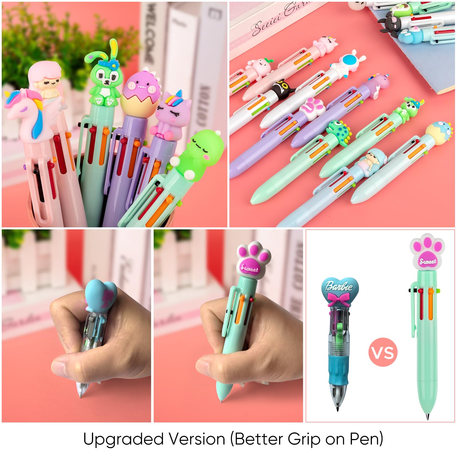 Lot De 30 Stylos Gel Avec Têtes D'animaux Kawaii - Stylos Amusants 0,5mm Noir, Cadeaux Enfants - 10
