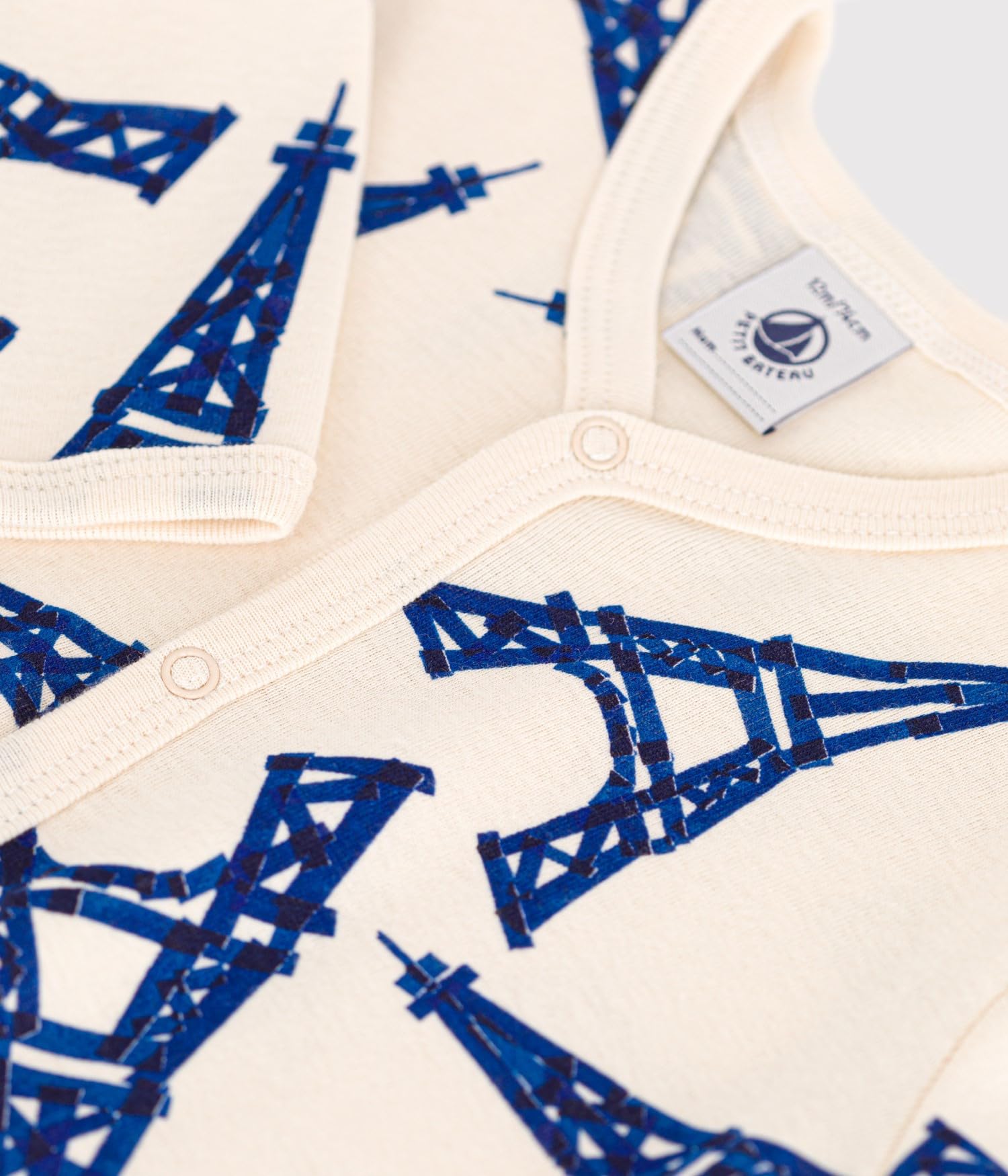 Petit Bateau Pijama de Manga Larga sin pies Unisex bebé