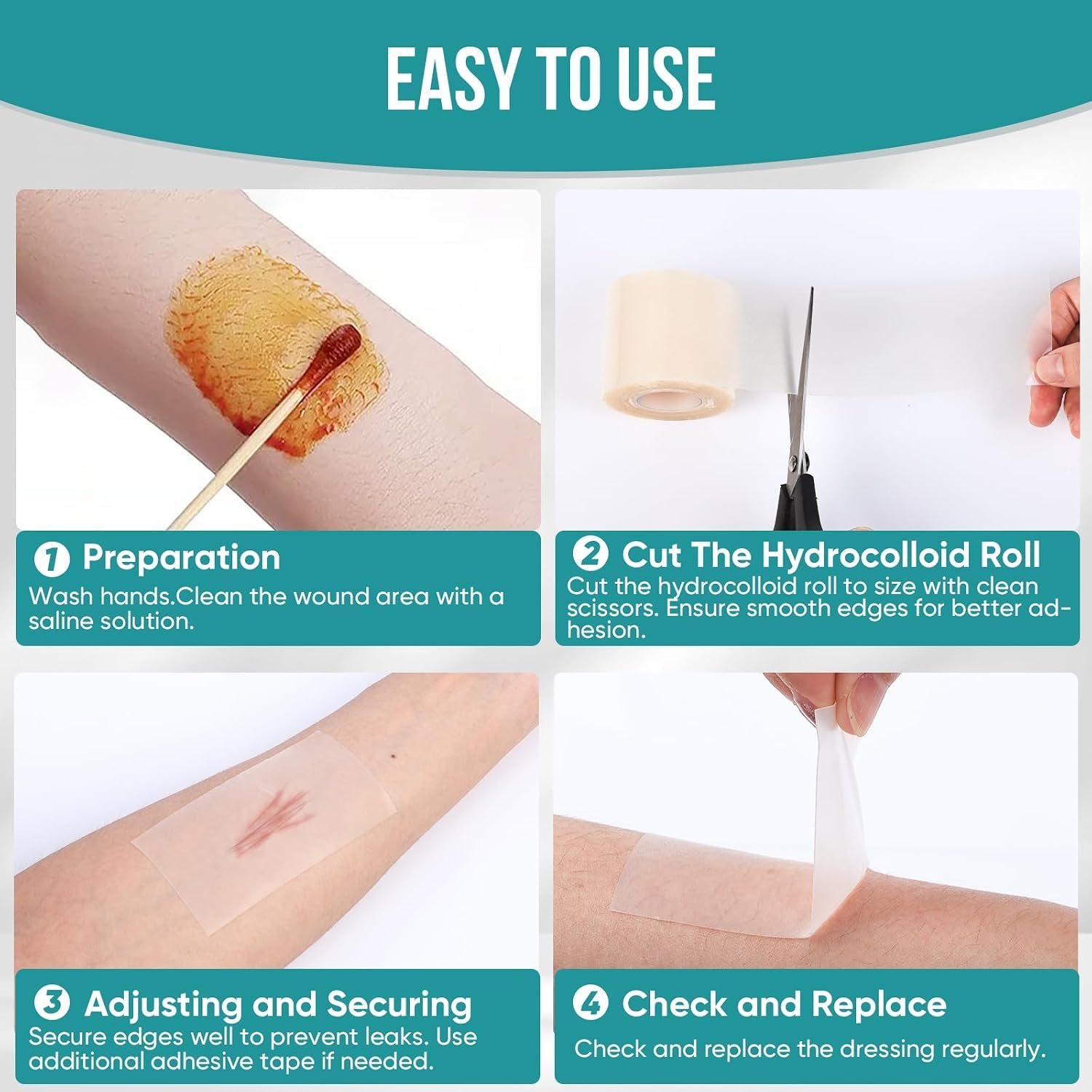 Medical Grade Hydrocolloid Bandage Roll 5cm x 5.7ft (Skin Tone) — Amazon image 9