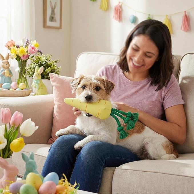 Juguete Mordible para Perros Squeaky Zanahoria Tela Canvas CooShou miniatura 2