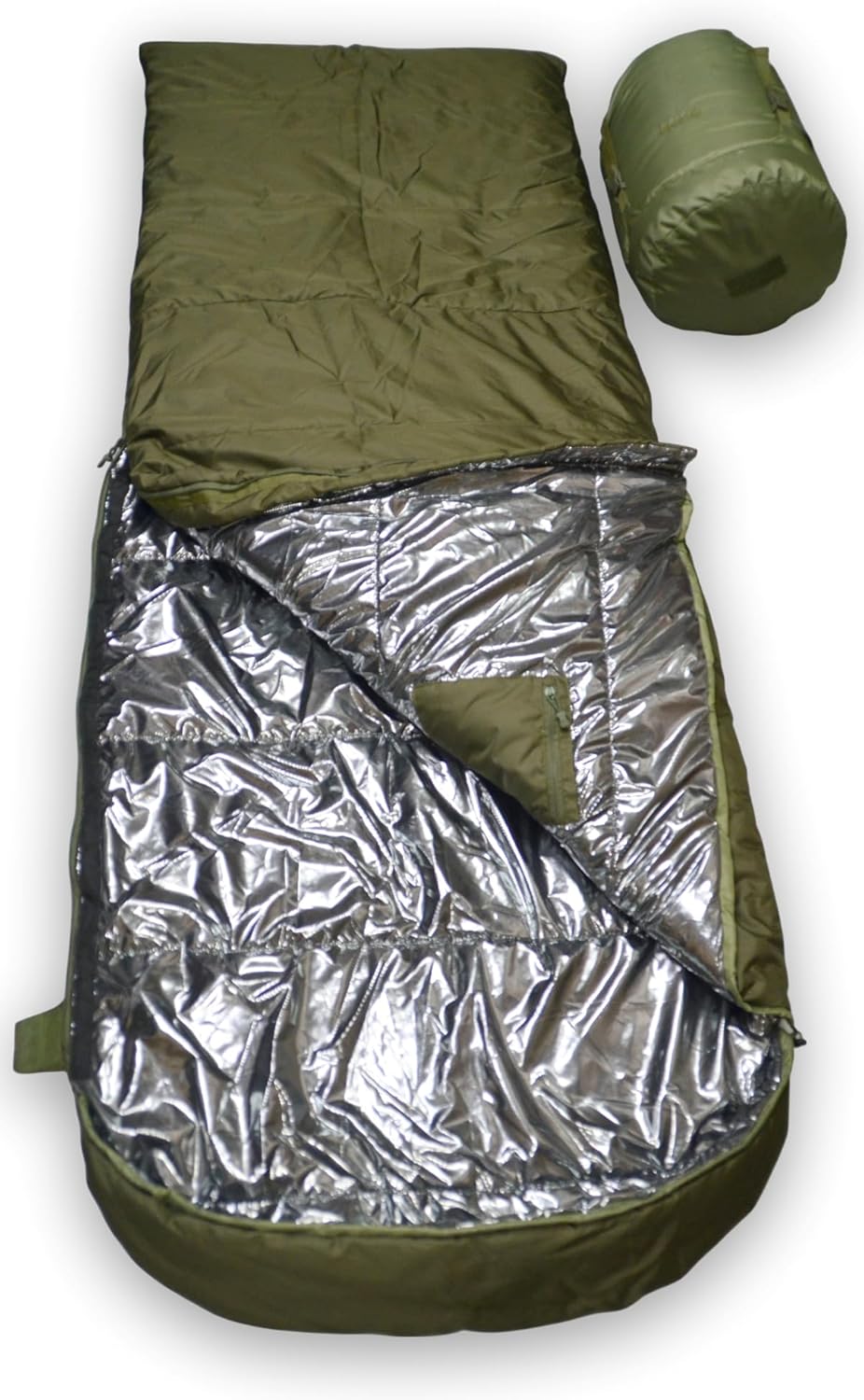 Derby XXL -20°F Extreme Cold Weather Sleeping Bag (0°F Comfort) – Big & Tall Adults 94"x35" Waterproof Military Grade. OD Green Winter Tactical Sleeping Bag for Hunting, Survival – Made in Ukraine