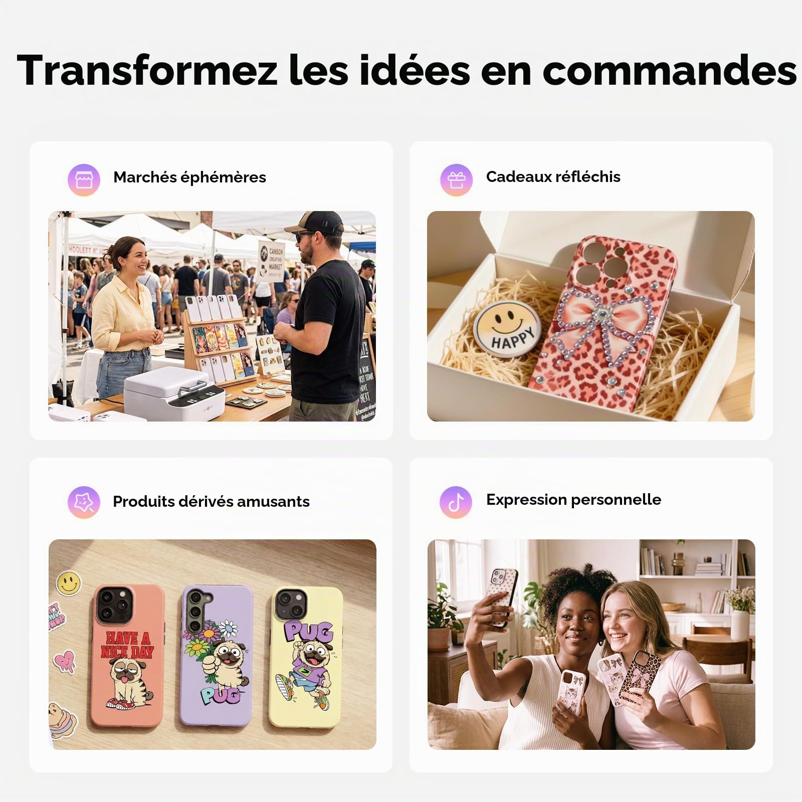HTVRONT Presse à chaud compatible avec iPhone et Android, presse à chaud sous vide H17, presse de sublimation pour coques de téléphones personnalisées, badges, sous-verres, film et accessoires inclus