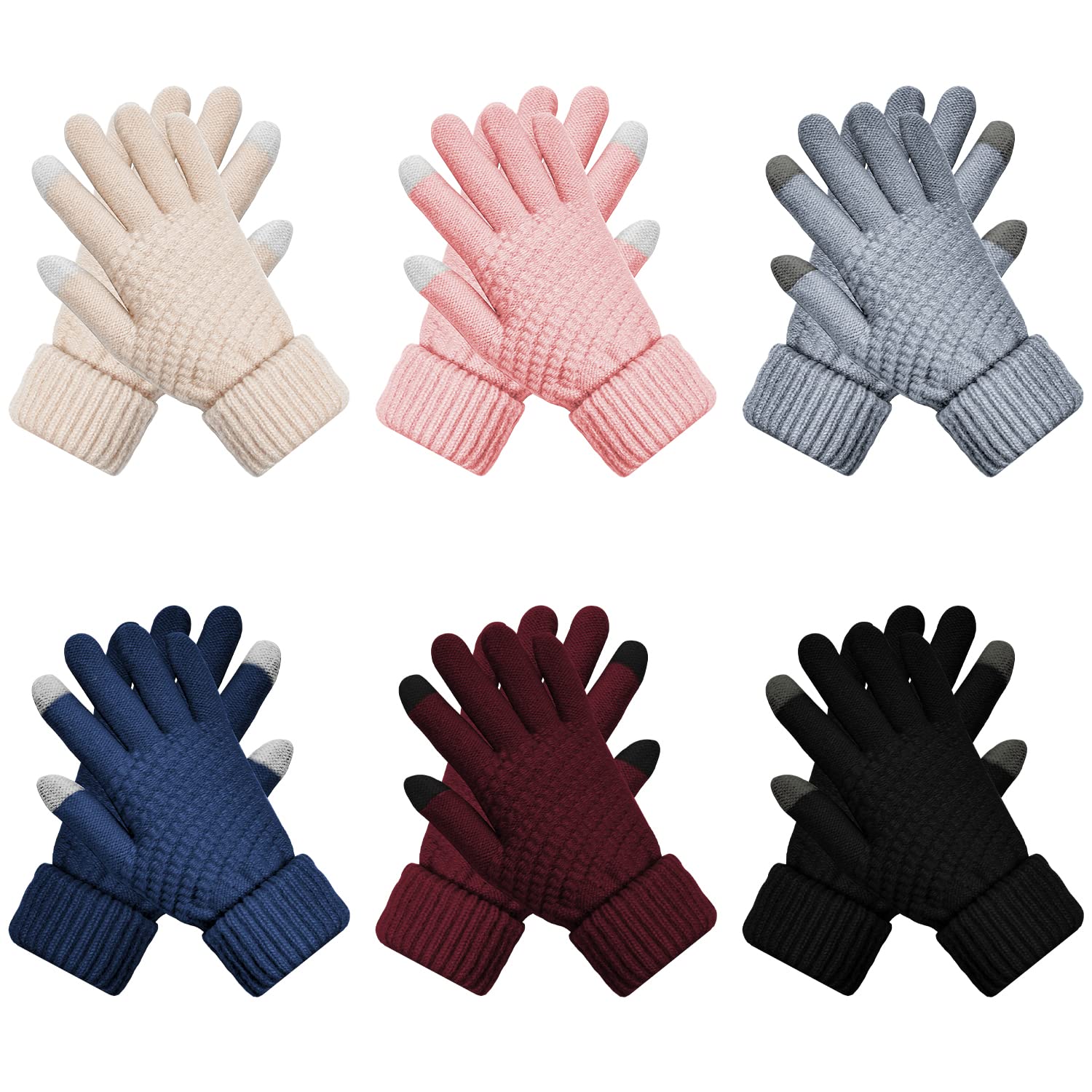 Knitted Gloves Fleece Touchscreen Gloves Fingerless Tactical