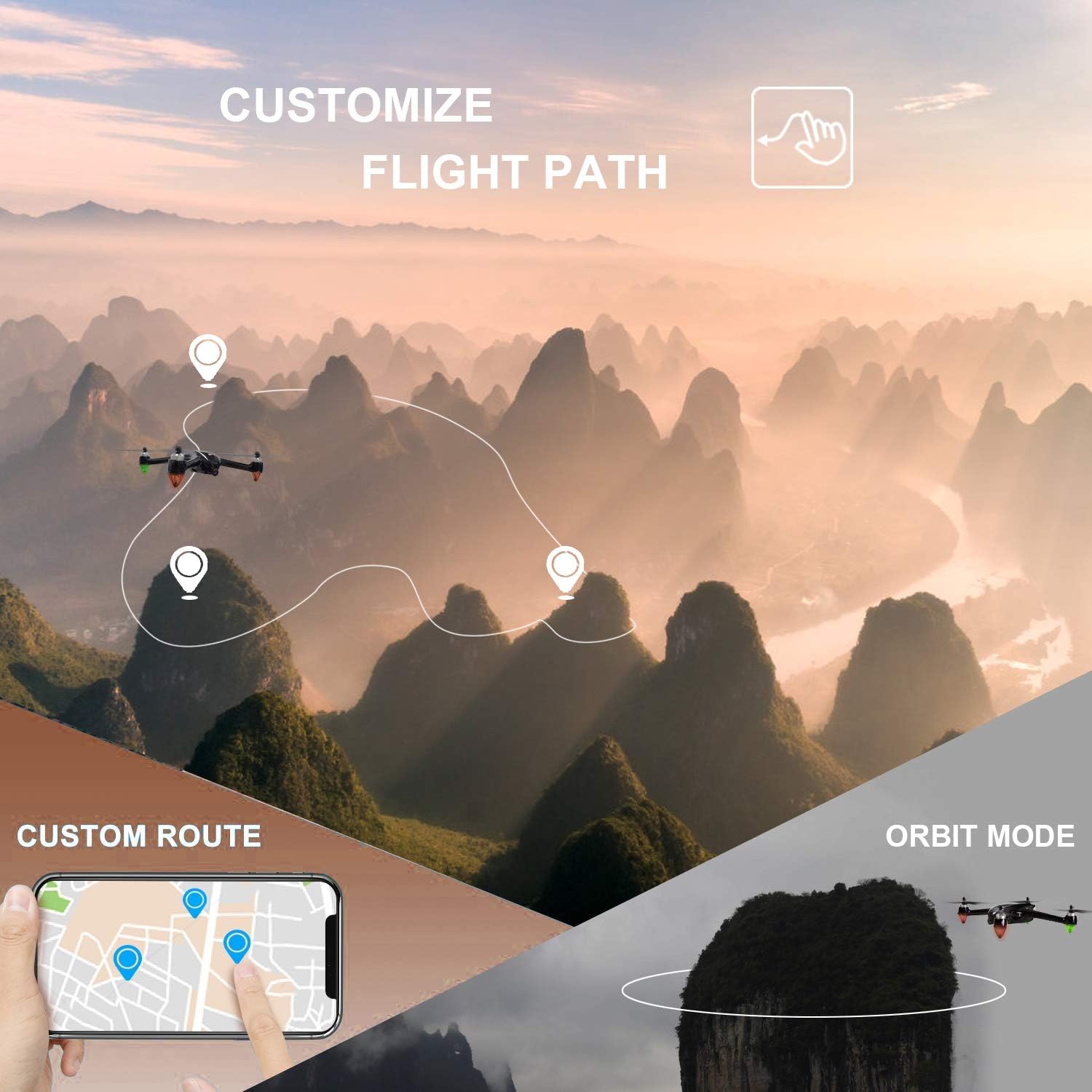 Contixo RC Quadcopter Drone with Camera for Adults - 2K FPV 40 Mins Longer Flight Time with Brushless Motor - 5G WiFi - 2 Module Batteries with Backpack