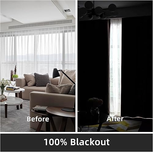 Miniatura 2 de Cortinas opacas 100% grises para dormitorio, cortinas opacas para sala de estar, cortinas de oscurecimiento de habitación de 84 pulgadas, cortinas