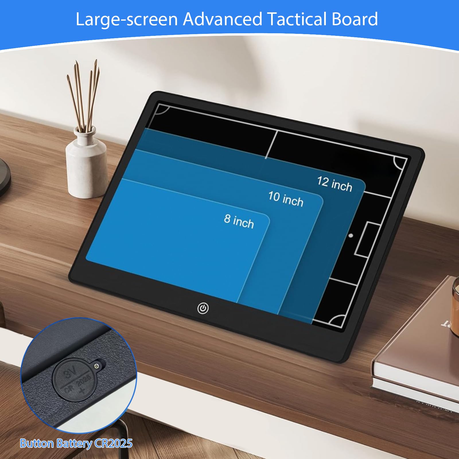 Tablas electrónicas magnéticas de entrenamiento de fútbol, tablero de entrenamiento de fútbol LCD de 16 pulgadas, tablero de estrategia profesional borrable portátil para entrenamiento, enseñanza