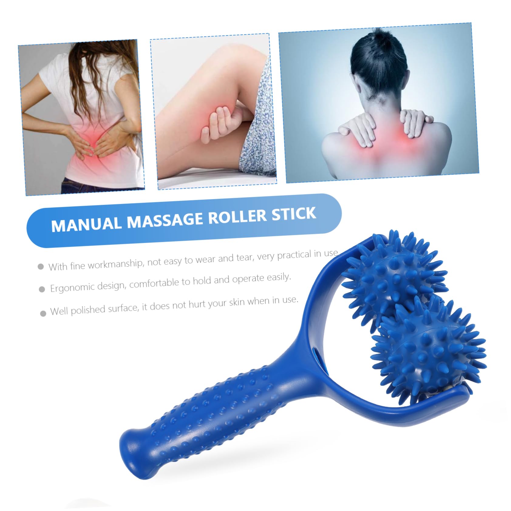 FOMIYES 3 Rodillos De Agarre Para Músculos De Espalda Hombros Y Herramienta Portátil Para Tejido Profundo Color