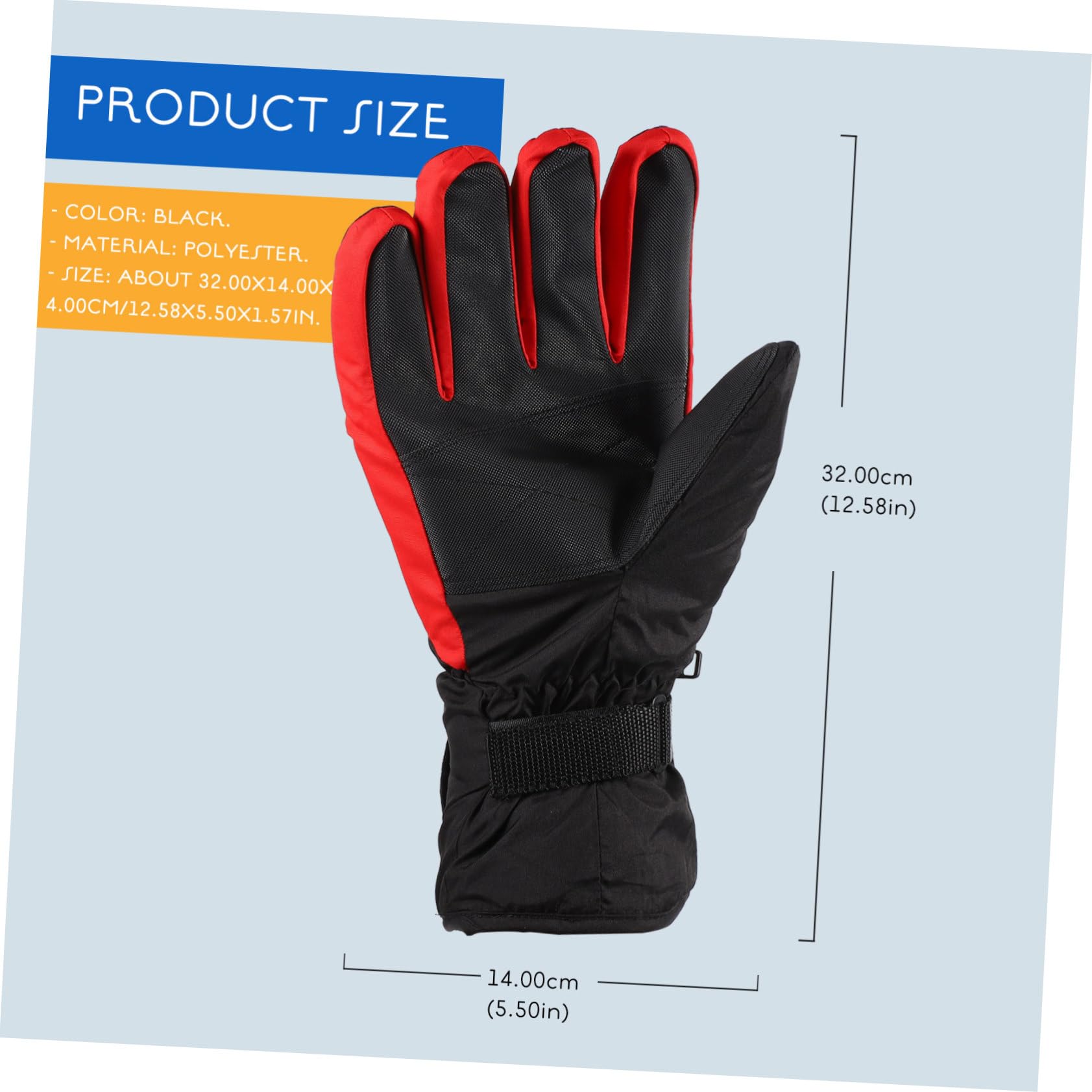 BESTonZON Guanti Riscaldati Invernali 4,5v, 1 Paio, Poliestere, Nero
