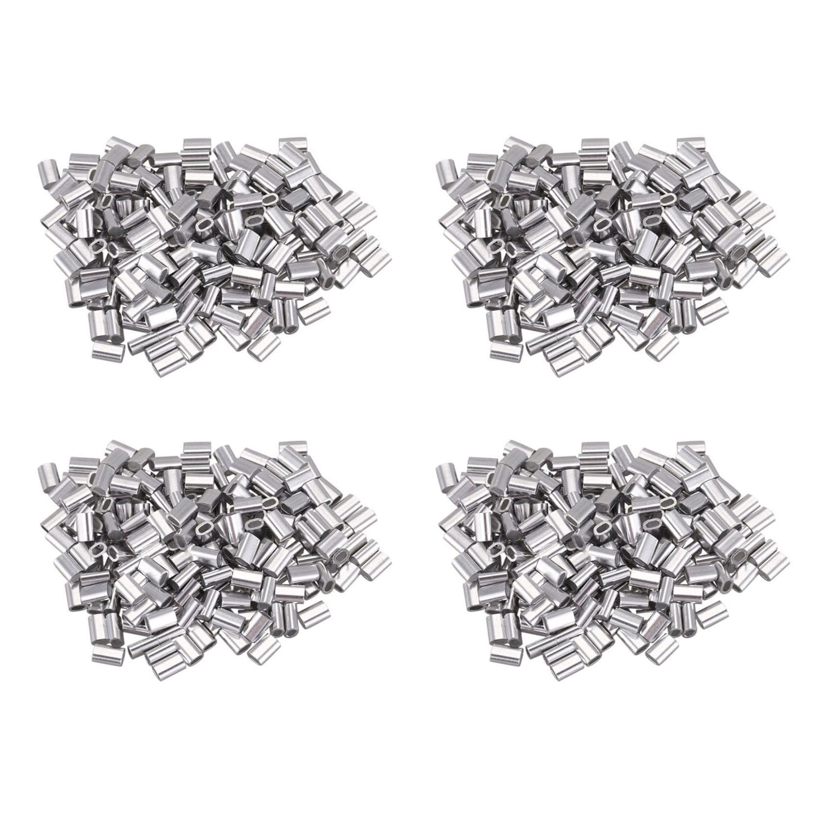 Jnchdghwa M1.5 Wire Rope Aluminum Ferrule Cable Ties Crimp Wire Rope Chuck Aluminum Jacket 800 Pieces