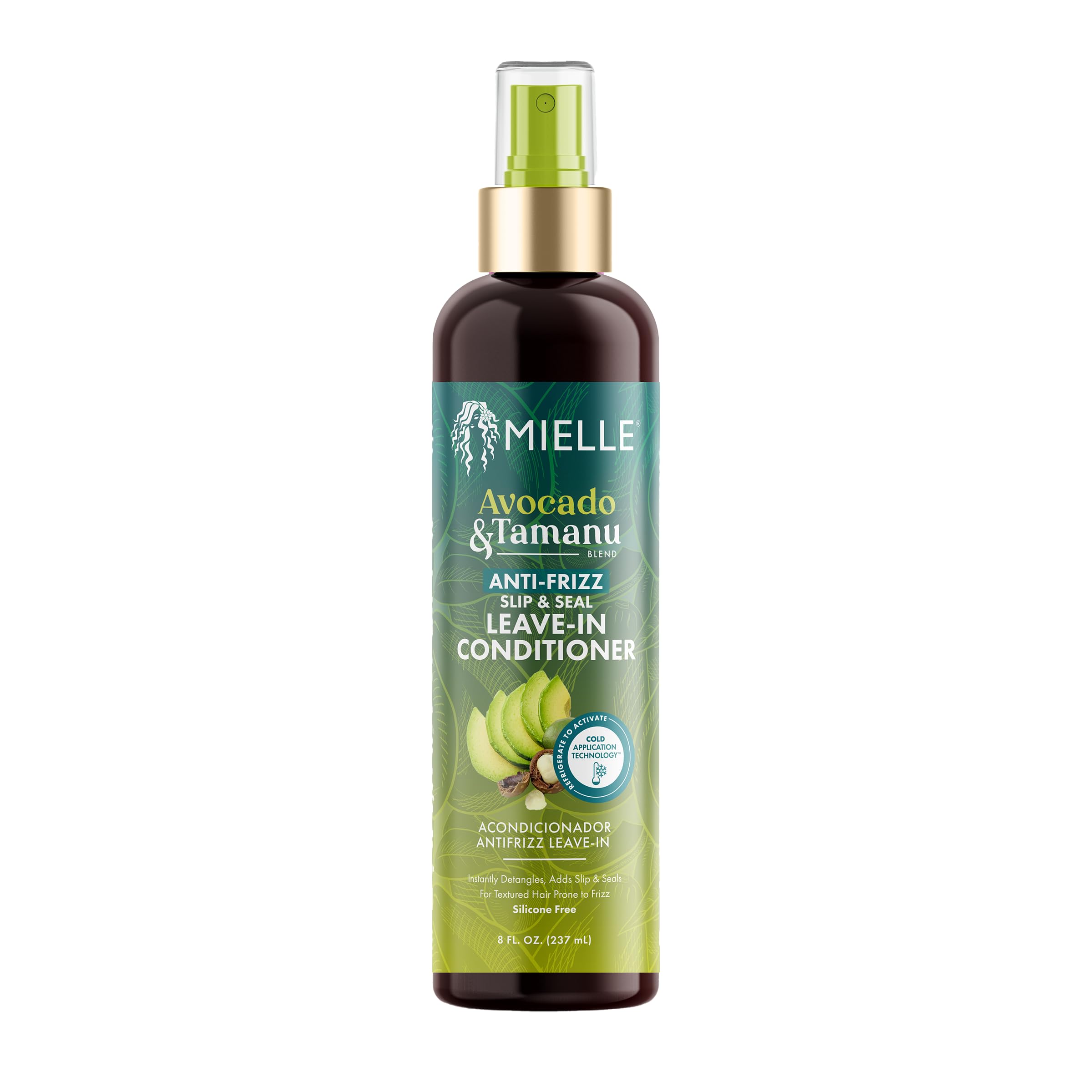 Mielle OrganicsAvocado & Tamanu Hair Leave In Conditioner Spray for Frizz Control - Smoothing Detangler & Anti Frizz Treatment for Dry, Damaged Styles - Nourishes Scalp for Soft, Shiny Strands - 8 oz