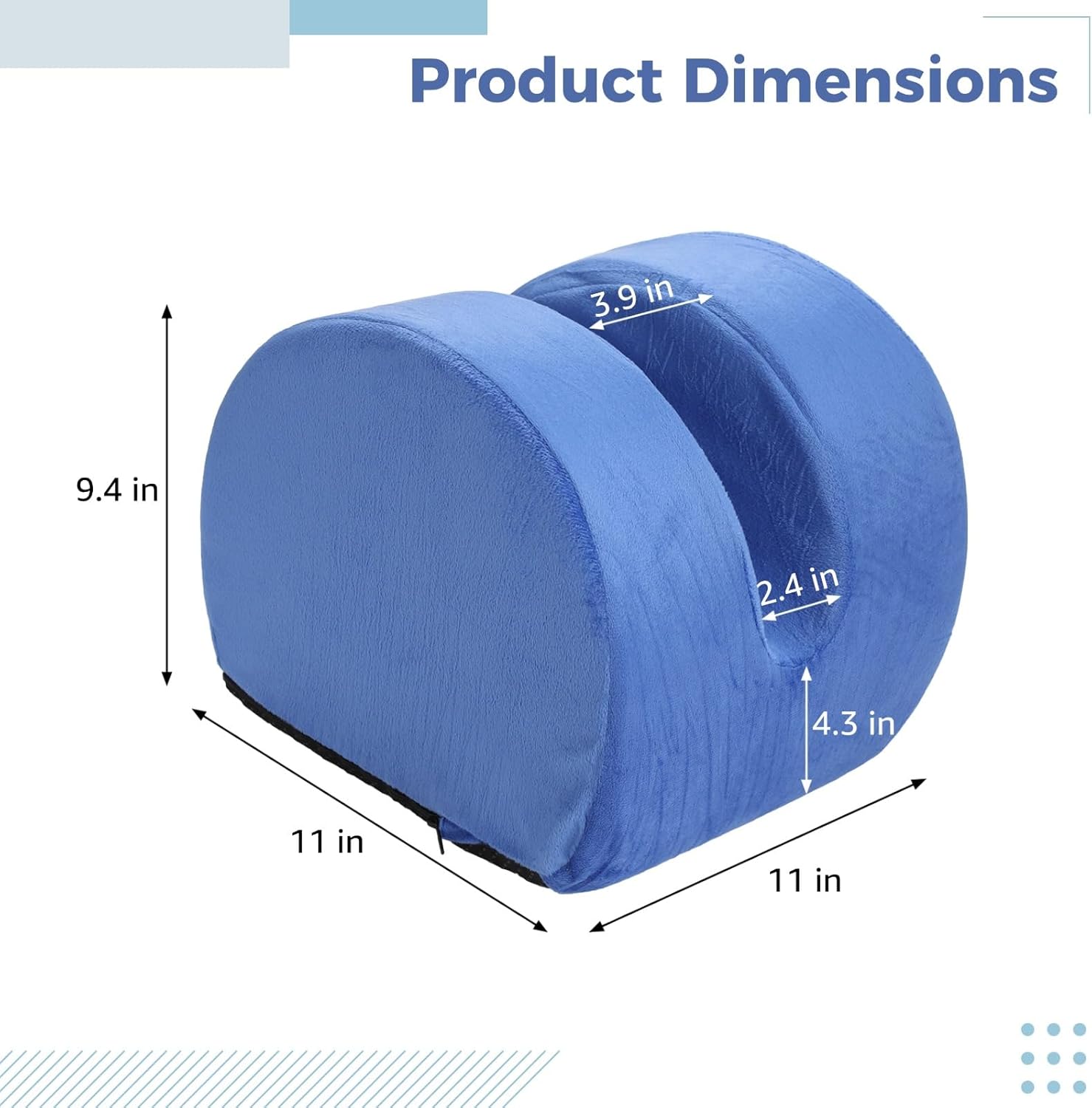 Knee Support Pillow for Recovery, Memory Foam Leg Elevation Cushion with Ankle Support, Orthopedic Support Pillow for Post Surgery Knee Support, Hip Rehabilitation, Injury and Rest, Blue