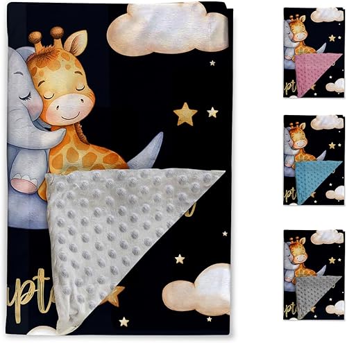Miniatura 3 de Manta de bebé personalizada para niños, manta de bebé personalizada con nombre, franela suave con respaldo de puntos de doble capa, manta de