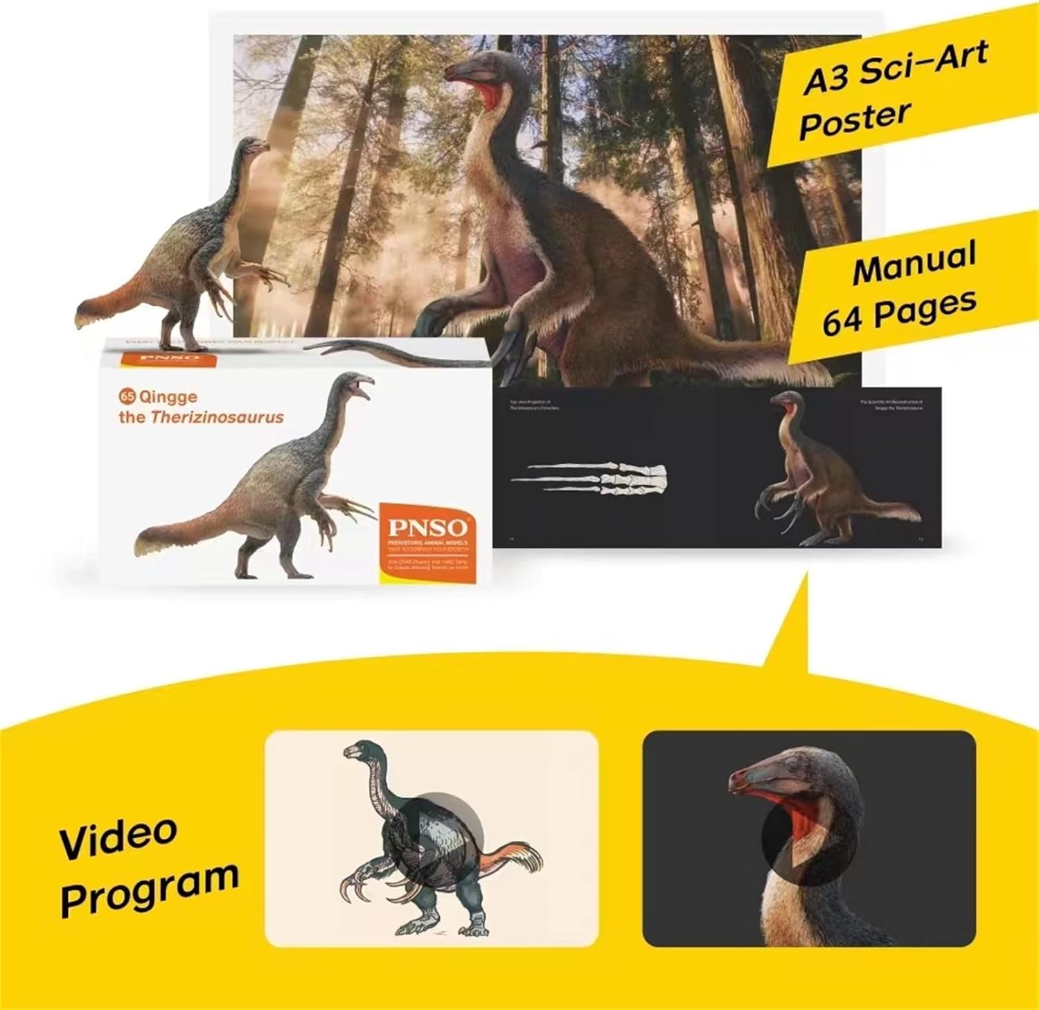 PNSO 65 Therizinosaurus Qingge Figure Scientific Art Model Realistic PVC Collector